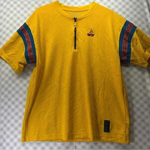 Nike Giannis Basketball Mesh 1/4 Zip Shirt Dri-Fit Yellow Men's Large